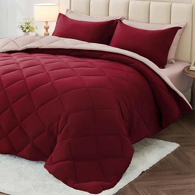 MUXHOMO 7 Pieces Queen Comforter Set, Reversible Bed in a Bag Queen Size by MUXHOMO