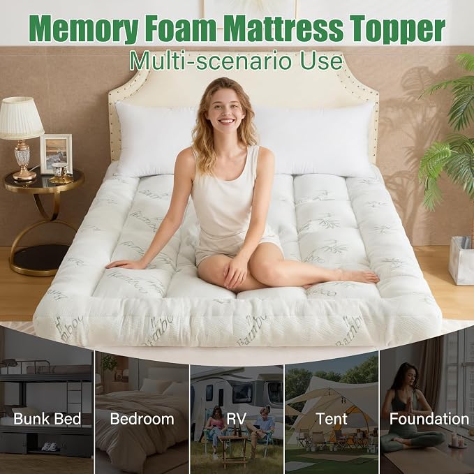 WhatsBedding 5 Inch Memory Foam Mattress Topper King Size - Image 7