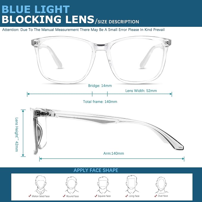 Oilway Blue-Light Blocking Glasses Computer Reading/Gaming/TV/Phones Glasses - Image 5