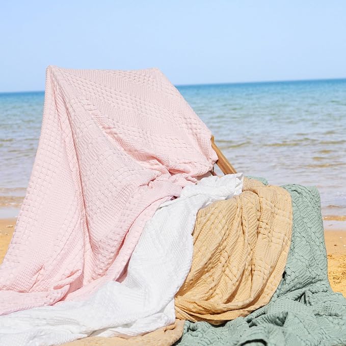 PHF Cooling Waffle Blanket Twin Size, Lightweight 60% Rayon from Bamboo & 40% - Image 7