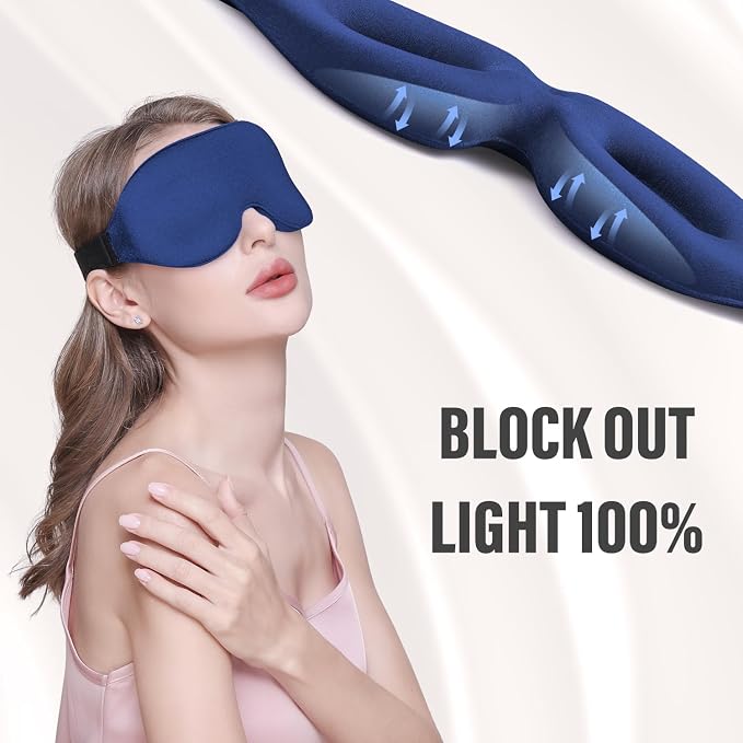 YIVIEW Sleep Mask for Side Sleeper, Complete Light Blocking 3D Pink Sleeping - Image 3