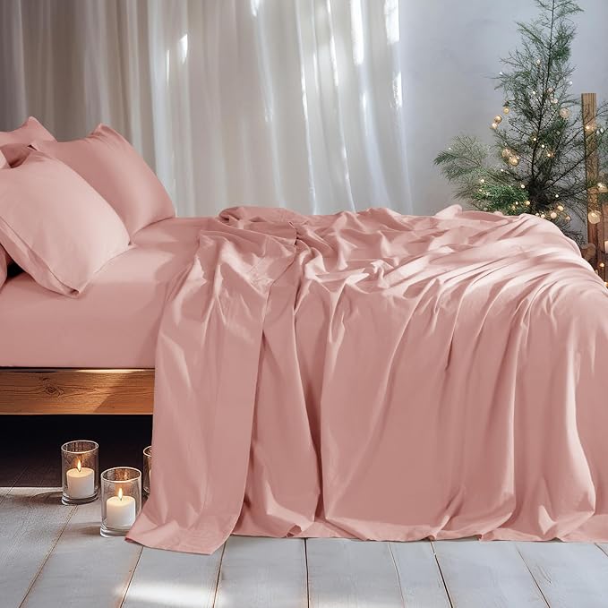 LBRO2M 100% Pure Linen Sheet Set Deep Pocket Up to 16" Bed Sheets Sets - Image 4