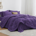 Love's cabin Twin Comforter Set Purple, 5 Pieces Twin Bed in a Bag, All Season by Lovescabin