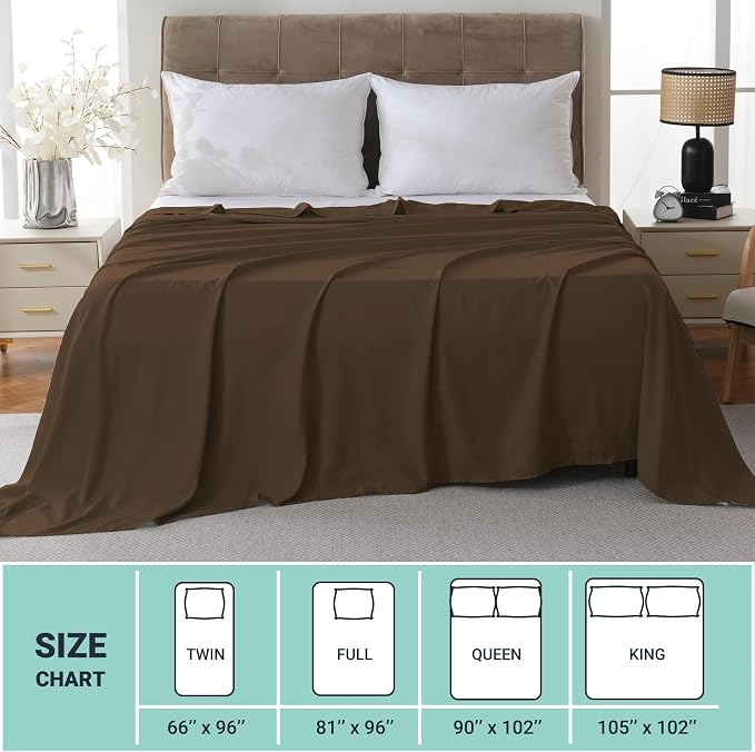 ZPECC Twin Flat Sheet Only 6 Pack, Durable Brown Top Bed Sheets Hypoallergenic - Image 5
