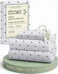 LANE LINEN 100% Organic Cotton Twin XL Sheets Set 3-Piece Pure Percale by LaneLinen