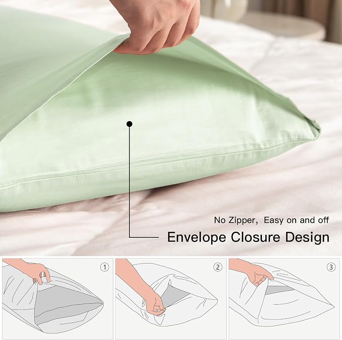 Deep Dream 100% Cotton Standard Pillowcases Set of 2, 600 Thread Count Standard - Image 3