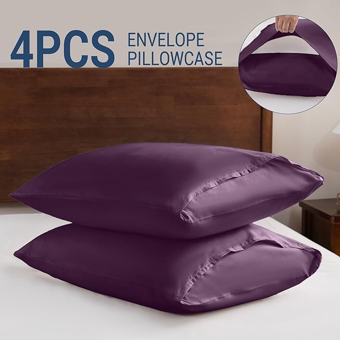 Pillowcases Queen 4 Pack, 20x30 Pillow Cases - Image 5