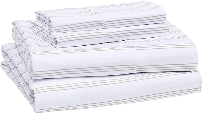 Amazon Basics Lightweight Breathable Brushed Microfiber 4-Piece Bed Sheet Set - Image 2