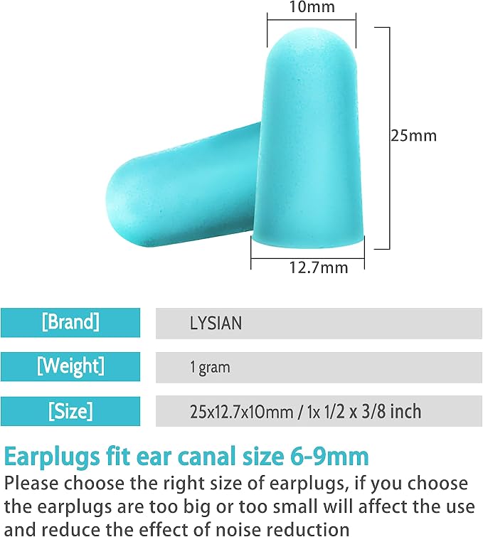 LYSIAN Ultra Soft Foam Earplugs Sleep, Noise Cancelling Ear Plugs - Image 6