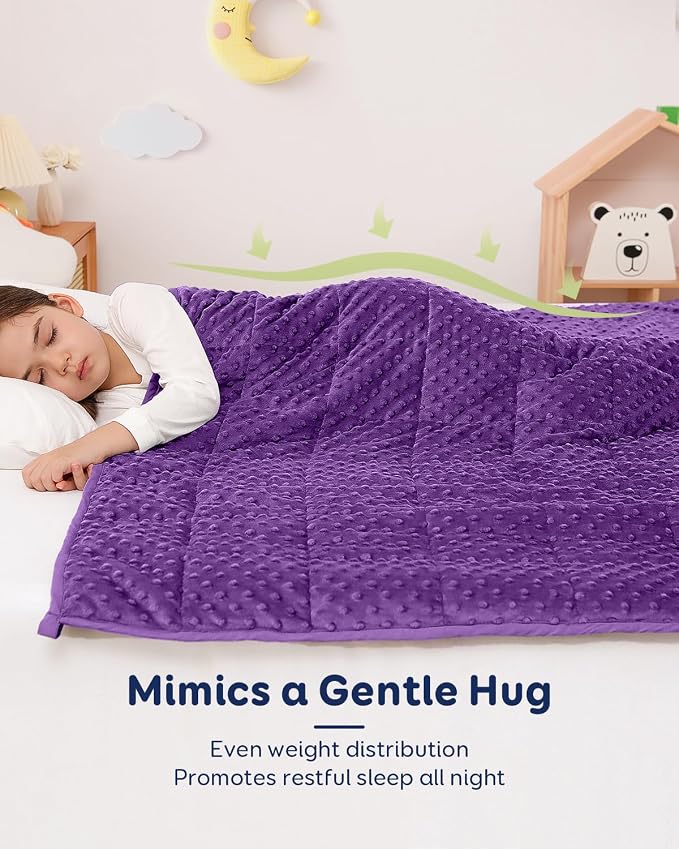 Kivik Weighted Blanket 5 Pounds, Cooling Soft Minky Dotted Heavy Blankets Throw - Image 2