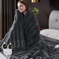 Heated Blanket Queen Size, Faux Fur Cozy Heating Blanket by Unknown