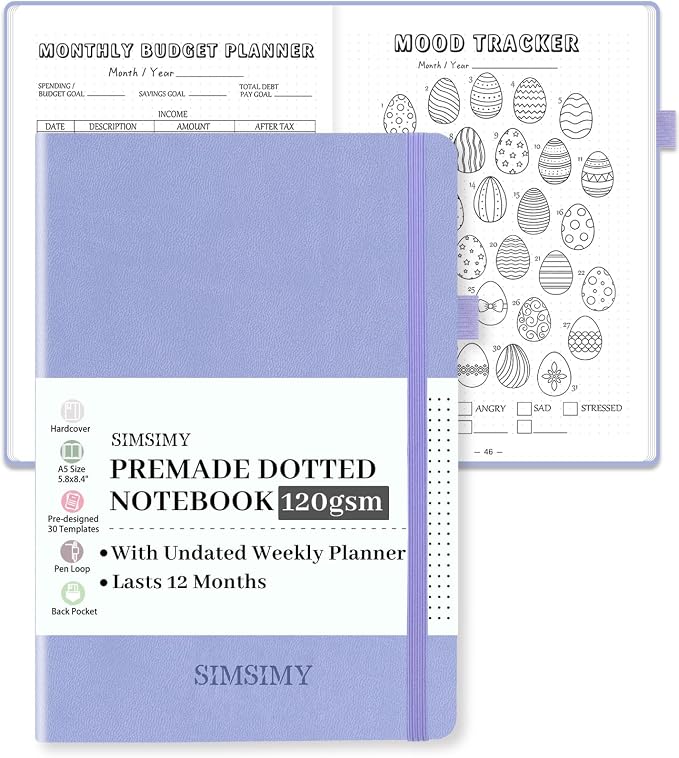 Premade Dotted Journal Notebook by SIMSIMY