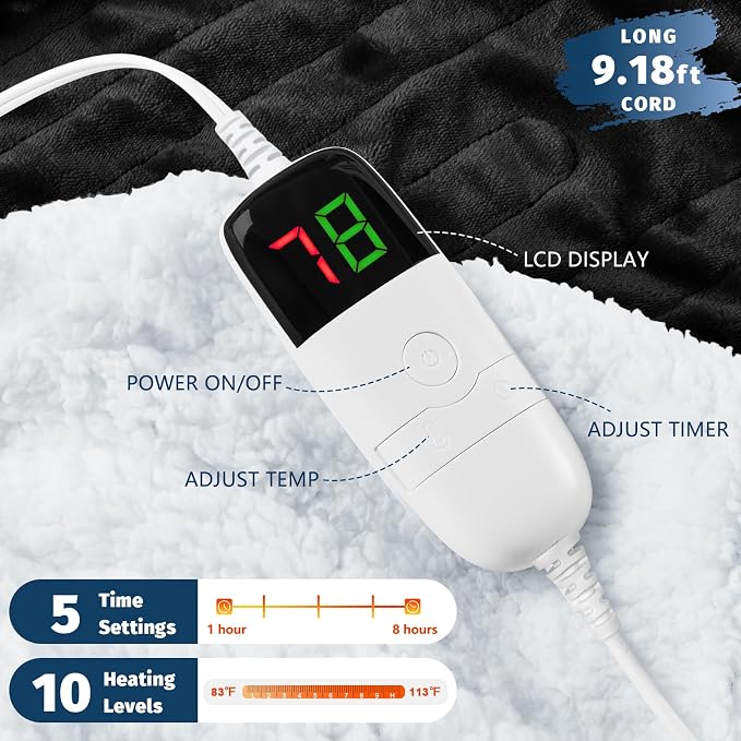 BOMOVA Heated Electric Blanket Full Size - Image 2