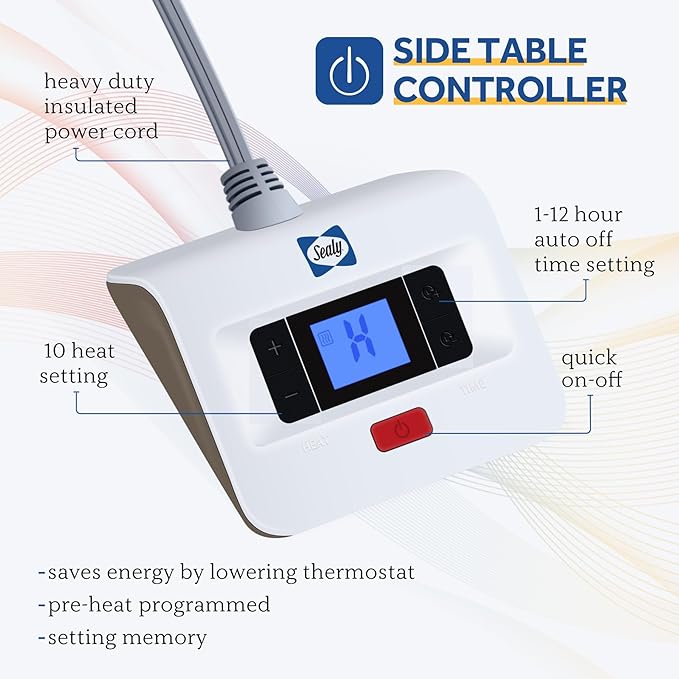 Sealy Electric Blanket Twin Size, Soft Sherpa Heated Blanket Single Control - Image 4