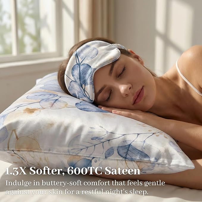 YIYEA 100% Viscose Derived from Bamboo Pillow Cases Set of 2, 600 Thread Count - Image 4