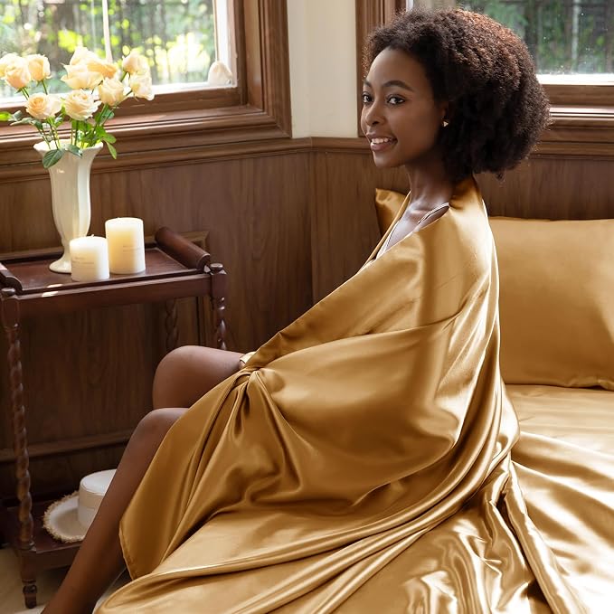 CozyLux Satin Sheets Queen Size Bed Set - Image 7