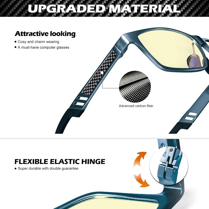 ANYLUV Blue Light Blocking Glasses Men Computer Gaming Glasses Lightweight - Image 3