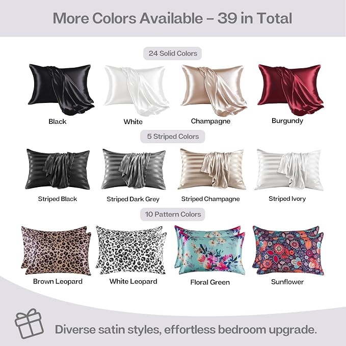 MR&HM Satin Pillowcase for Hair and Skin, Silk Satin Pillowcase 2 Pack - Image 7