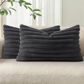 Pallene Faux Fur Plush Lumbar Throw Pillow Covers 12x20 Set of 2, Luxury Soft by PALLENE