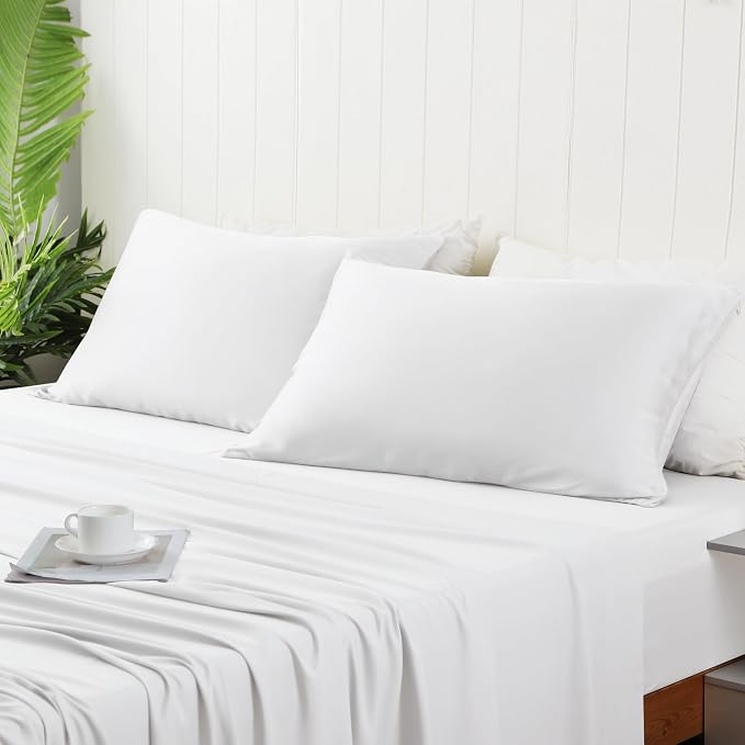 2 Pack Cooling Pillow Cases, Viscose Derived from Bamboo Pillow Protectors King - Image 7