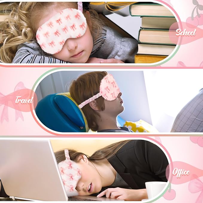 Cuffbow 6 Pack Plush Sleep Mask Set, Cute Plush Eye Masks - Image 5