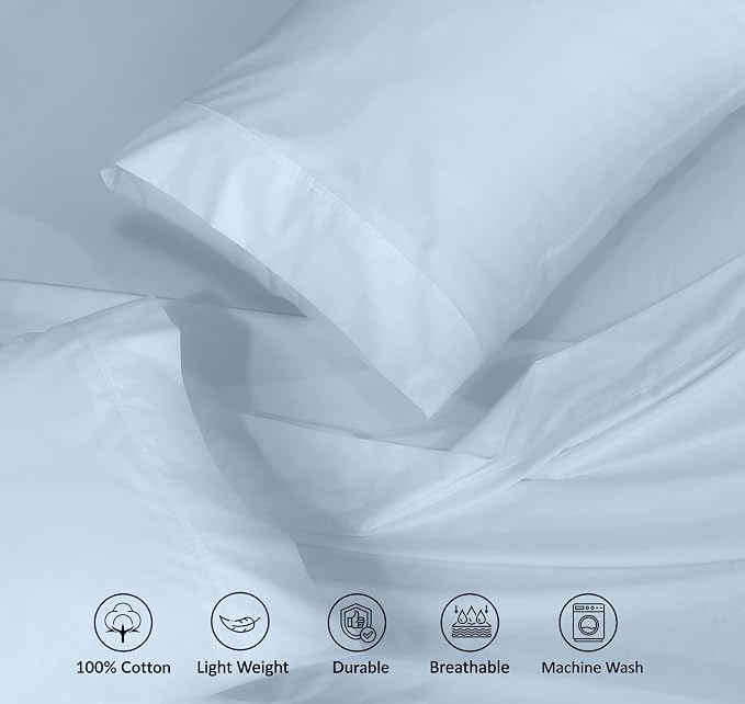 RUVANTI 100% Cotton Sheets – Split King Size Percale Bedding, Cooling & - Image 4