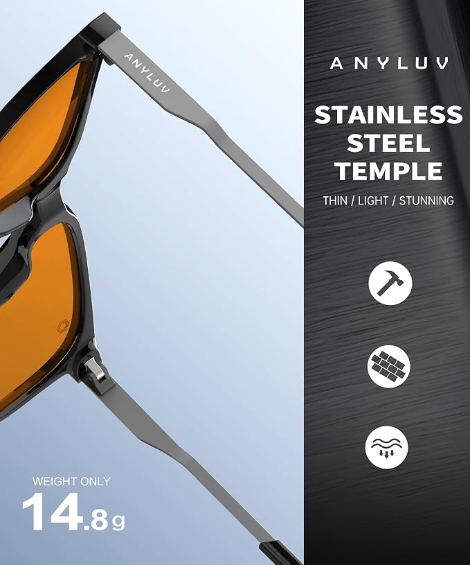 ANYLUV Blue Light Glasses for Men, Lightweight Computer Gaming Glasses - Image 5