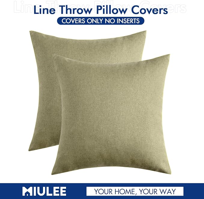 MIULEE Pack of 2 Decorative Outdoor Solid Waterproof Throw Pillow Covers Spring - Image 6