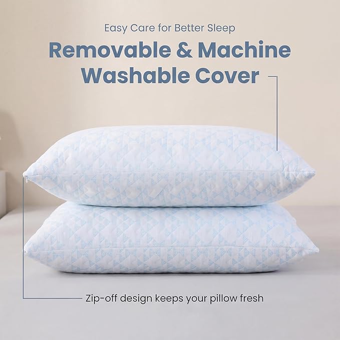 Meoflaw Adjustable Memory Foam Bed Pillows:King Size Shredded Foam Pillow Set - Image 3