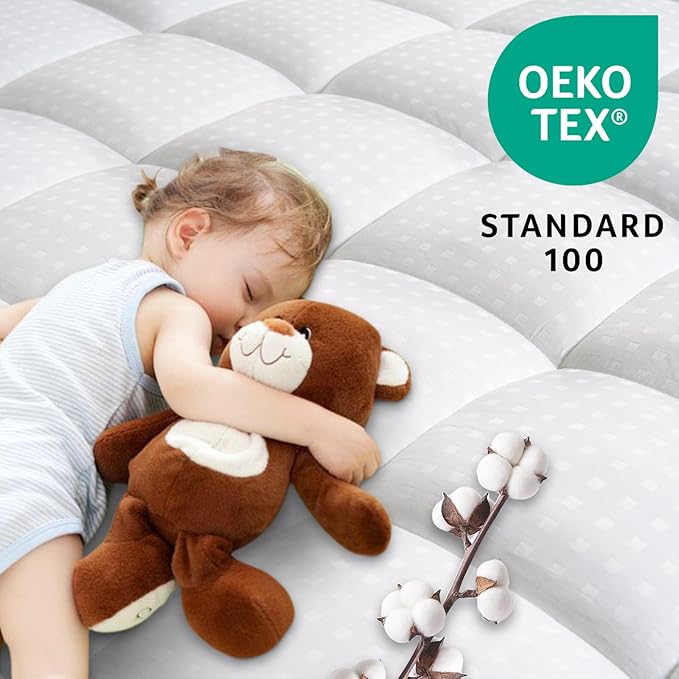 LEISURE TOWN Cotton Mattress Pad Queen Size Fitted Quilted Mattress Cover - Image 2