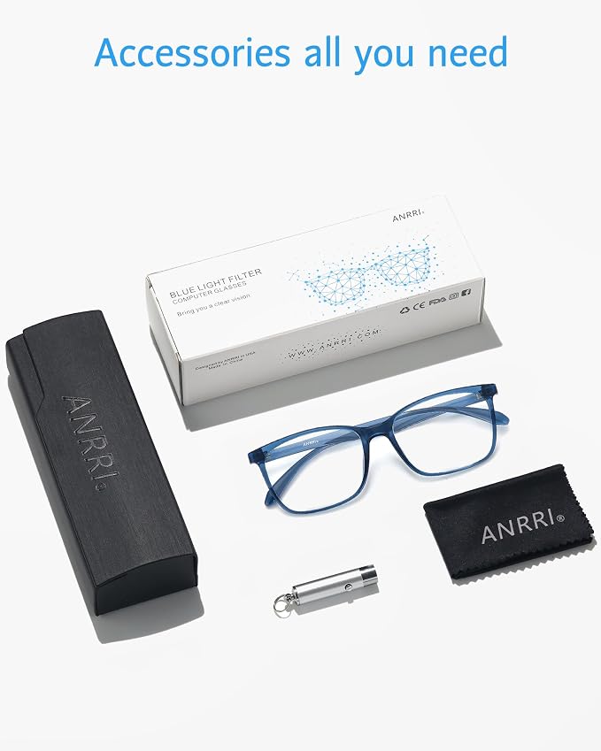 ANRRI Blue Light Blocking Glasses, Anti Eyestrain Lens Lightweight Frame - Image 6