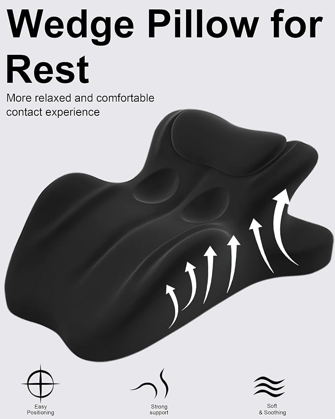 Ergonomic Memory Foam Wedge Pillow, 27° Angled Support - Image 5