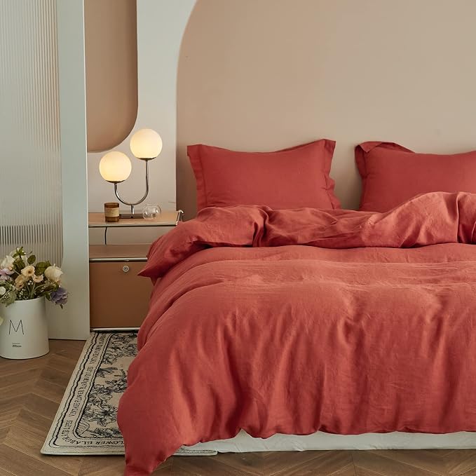 Simple&Opulence 100% Linen Duvet Cover Set 3pcs Basic Style Natural French - Image 7