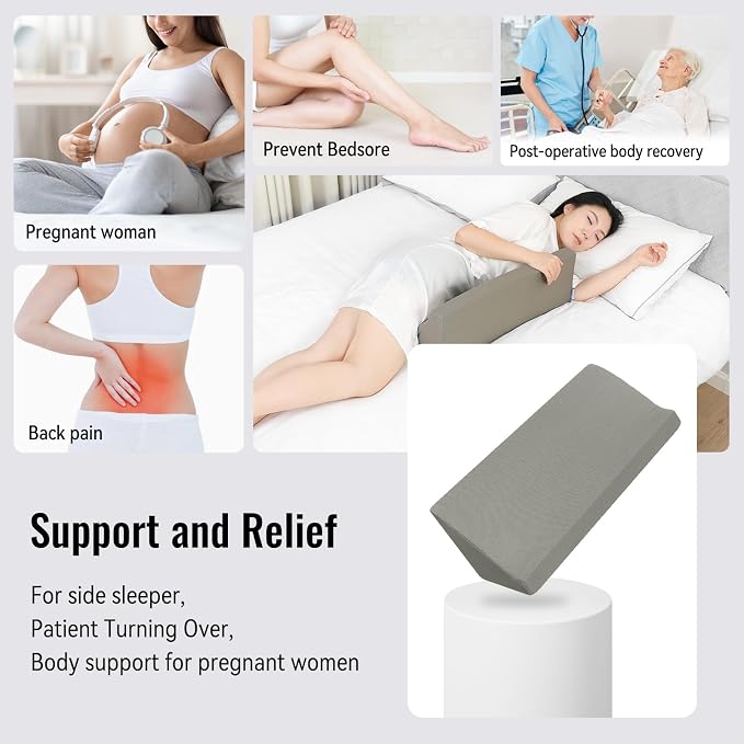 Fanwer 24in Bed Wedge Pillow for Sleeping Body Position Wedges Back Positioning - Image 3