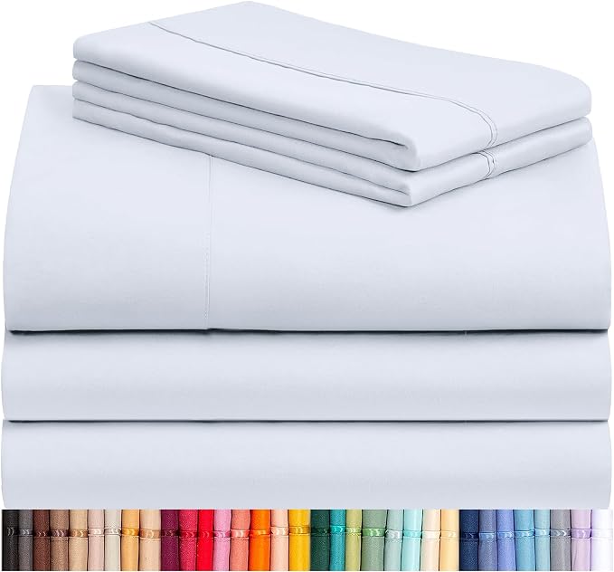 LuxClub 5 PC Sheet Set Bed Sheets Deep Pockets 16" Eco Friendly Wrinkle Free by LuxClub