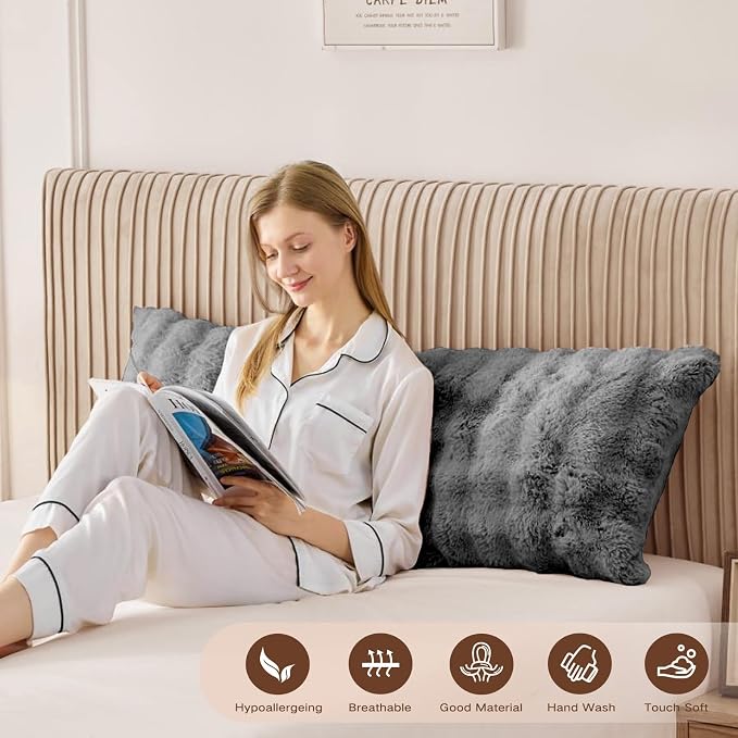 YZ HOME Faux Fur Fluffy Body Pillow - Image 2