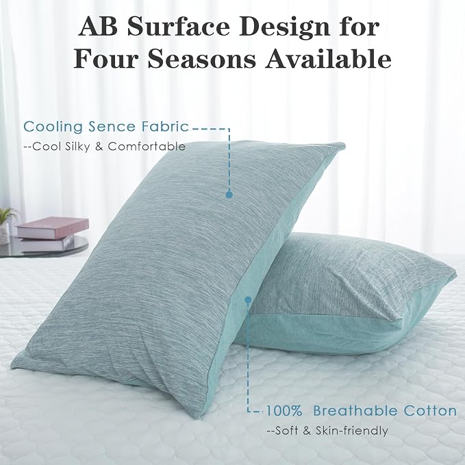 CHOSHOME Cooling Pillow Cases Zipper Pillow Covers Q-Max > 0.45 Zippered - Image 2