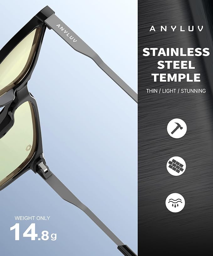 ANYLUV Blue Light Glasses for Men, Lightweight Computer Gaming Glasses - Image 5