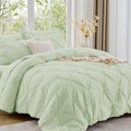 Sasttie Twin Comforter Set, 5-Piece Bed in a Bag, Pintuck Bedding Sets by SASTTIE