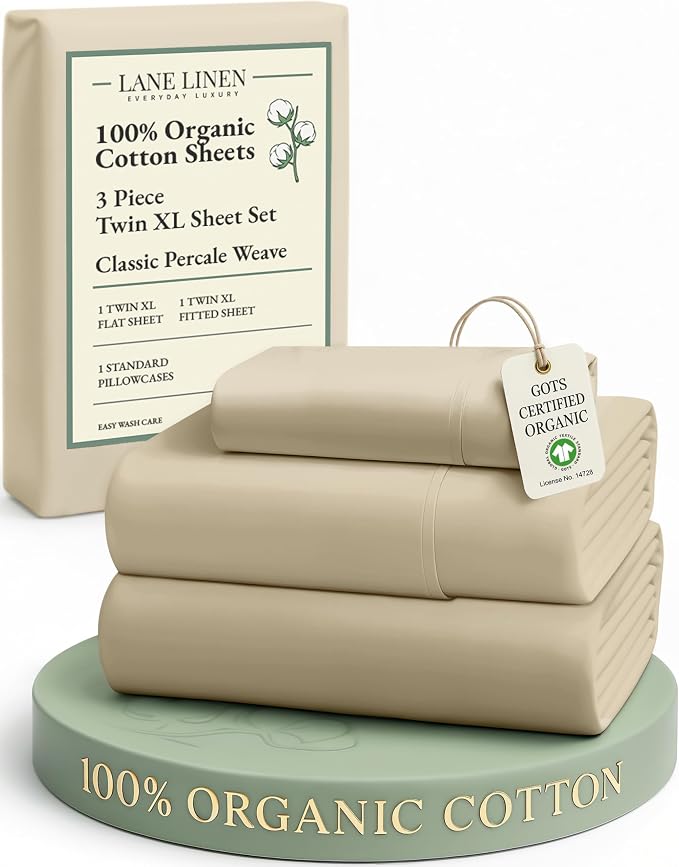 LANE LINEN Twin XL Sheets Set, 100% Mercerized Organic Cotton Twin XL Bed by LaneLinen