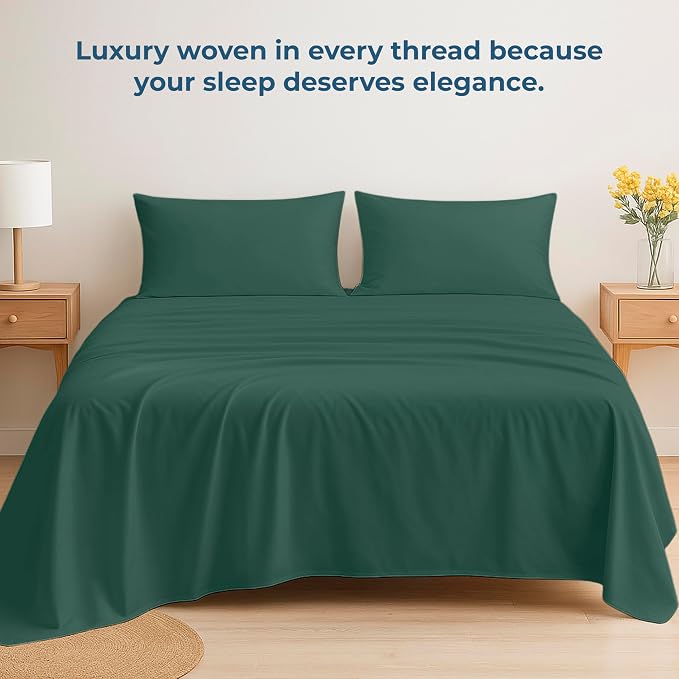 Royale Linens 100% Organic Cotton Twin XL Flat Sheet Only - Image 6