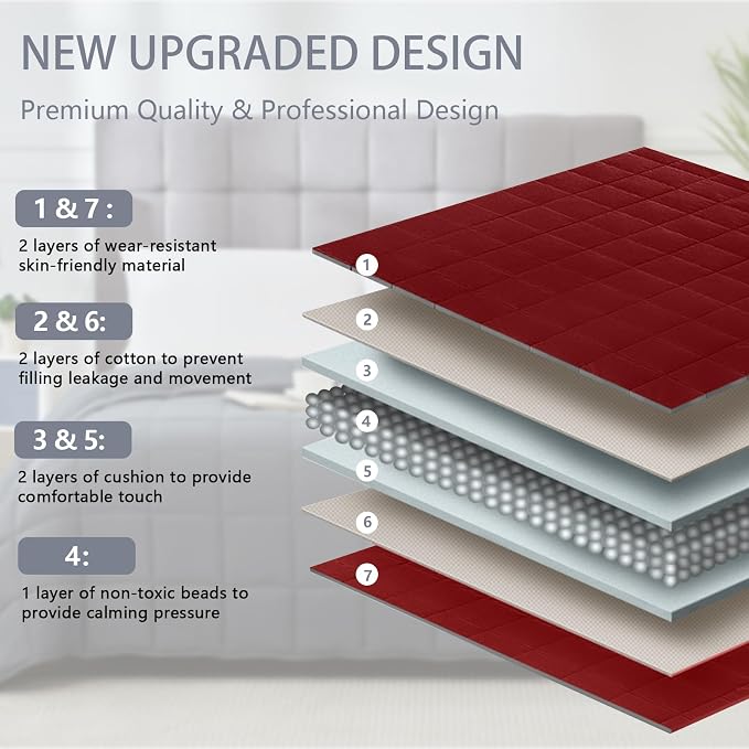 Red Weighted Blanket for Adults 12lbs, Twin Full Size Cooling Heavy Throw - Image 5