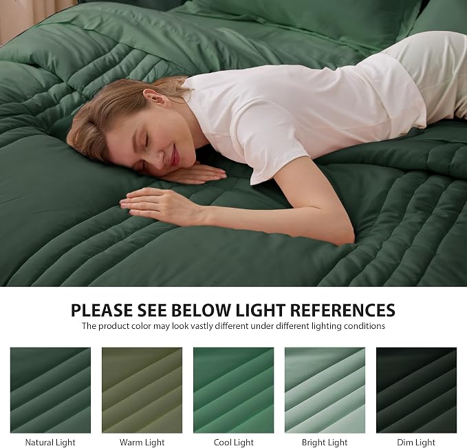 Queen Comforter Set Emerald Green - Image 7