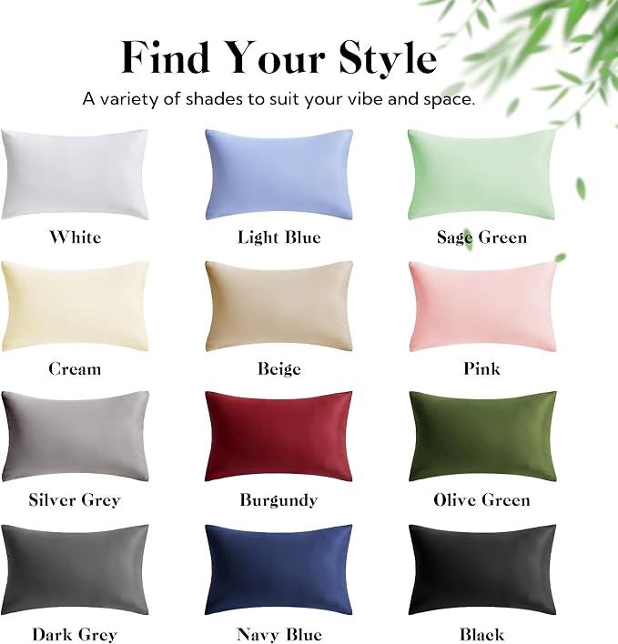 MR&HM King Pillow Cases Set of 2, Cooling Pillow Case - Image 8