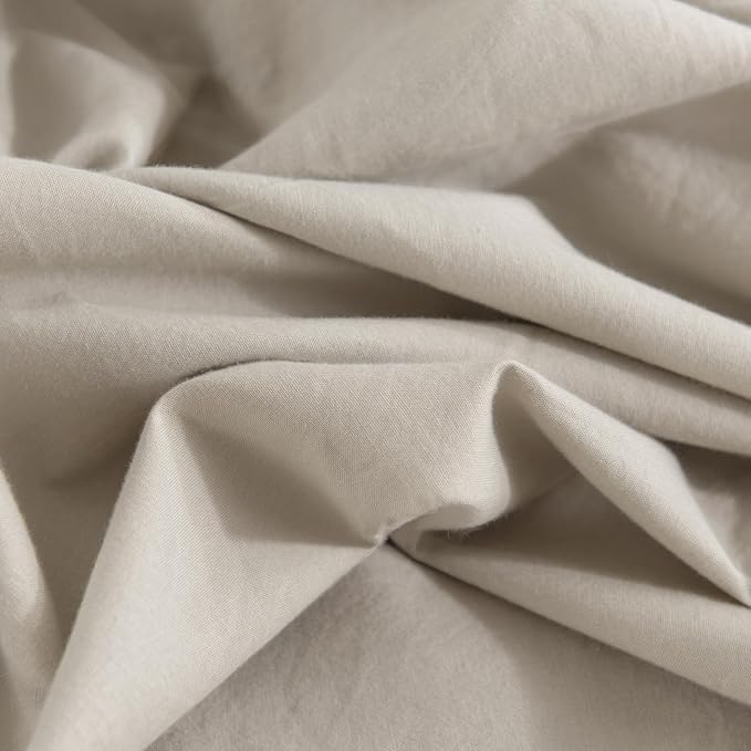 NEXHOME PRO 100% Washed Cotton Duvet Cover Queen Size, Ogranic Natural Linen - Image 8
