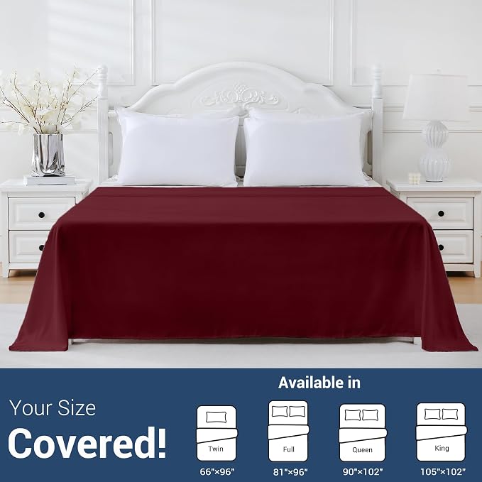 Bulk Full Flat Sheets Only, 6 Pack Quick Sort Top Bed Sheet, Color-Coded Label - Image 5