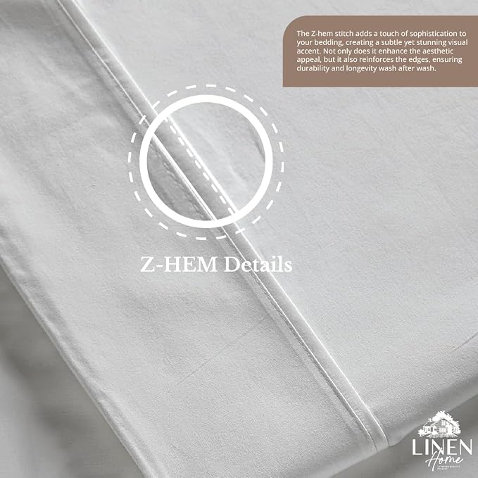 Linen Home 100% Cotton Percale 1 Flat Sheet, Queen Size - Image 5