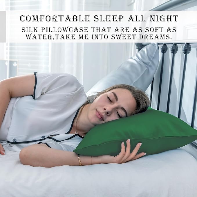 Silk Pillow Cases 2 Pack, Soft Breathable and Sliky Standard Size Pillow Cases - Image 6