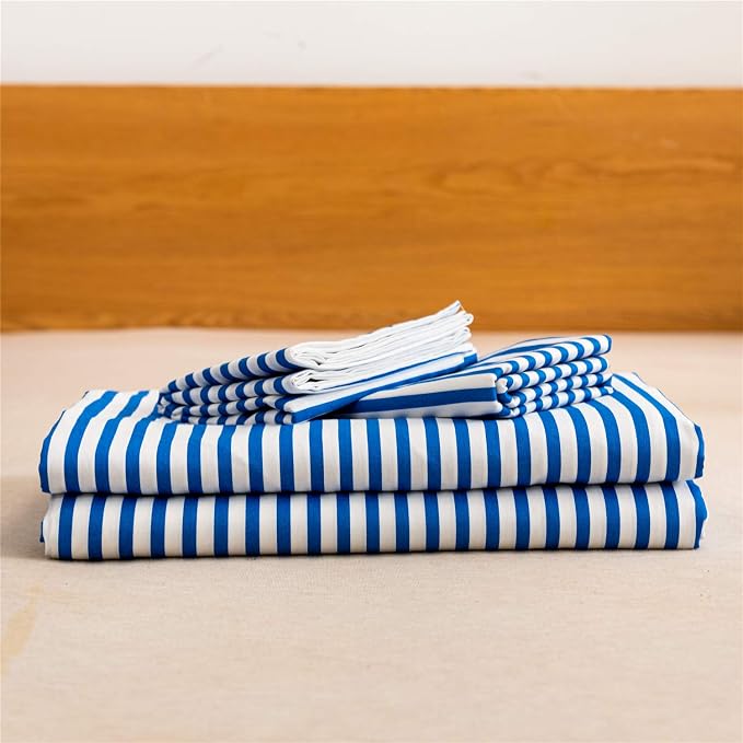 JELLYMONI 100% Natural Cotton 3pcs Striped Duvet Cover Sets, - Image 9
