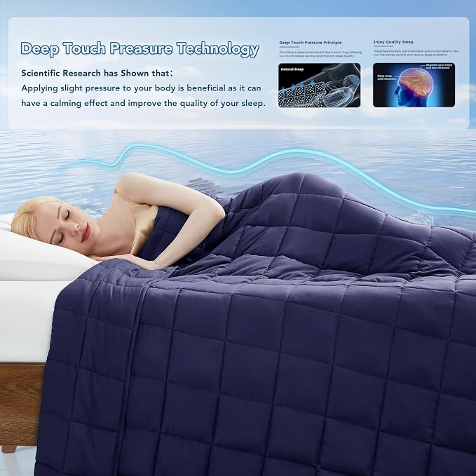 Topcee Weighted Blanket Soft Cooling Heavy Blanket Sleeping, Apply to 190-210 - Image 4